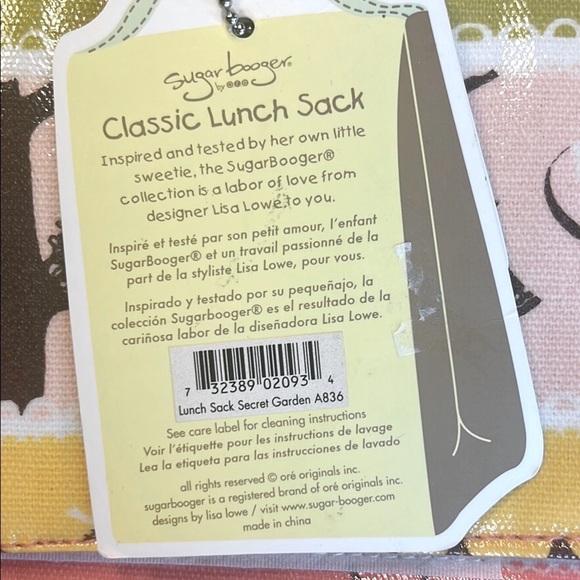 Sugar Booger Insulated Pink and Yellow Scenic Pattern Lunchbox Bag - Picture 3 of 9